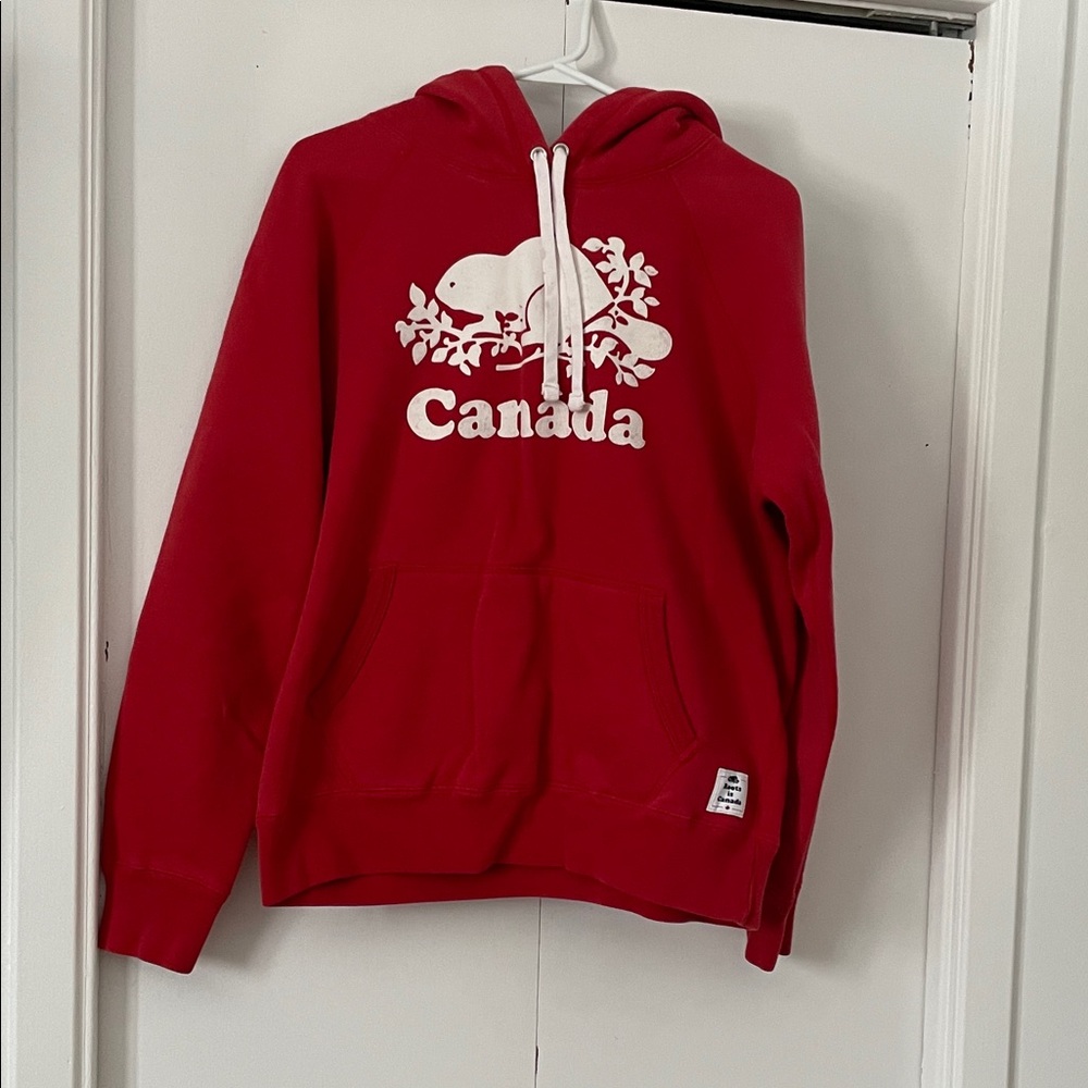Roots Red Hoodie with Canada Print
